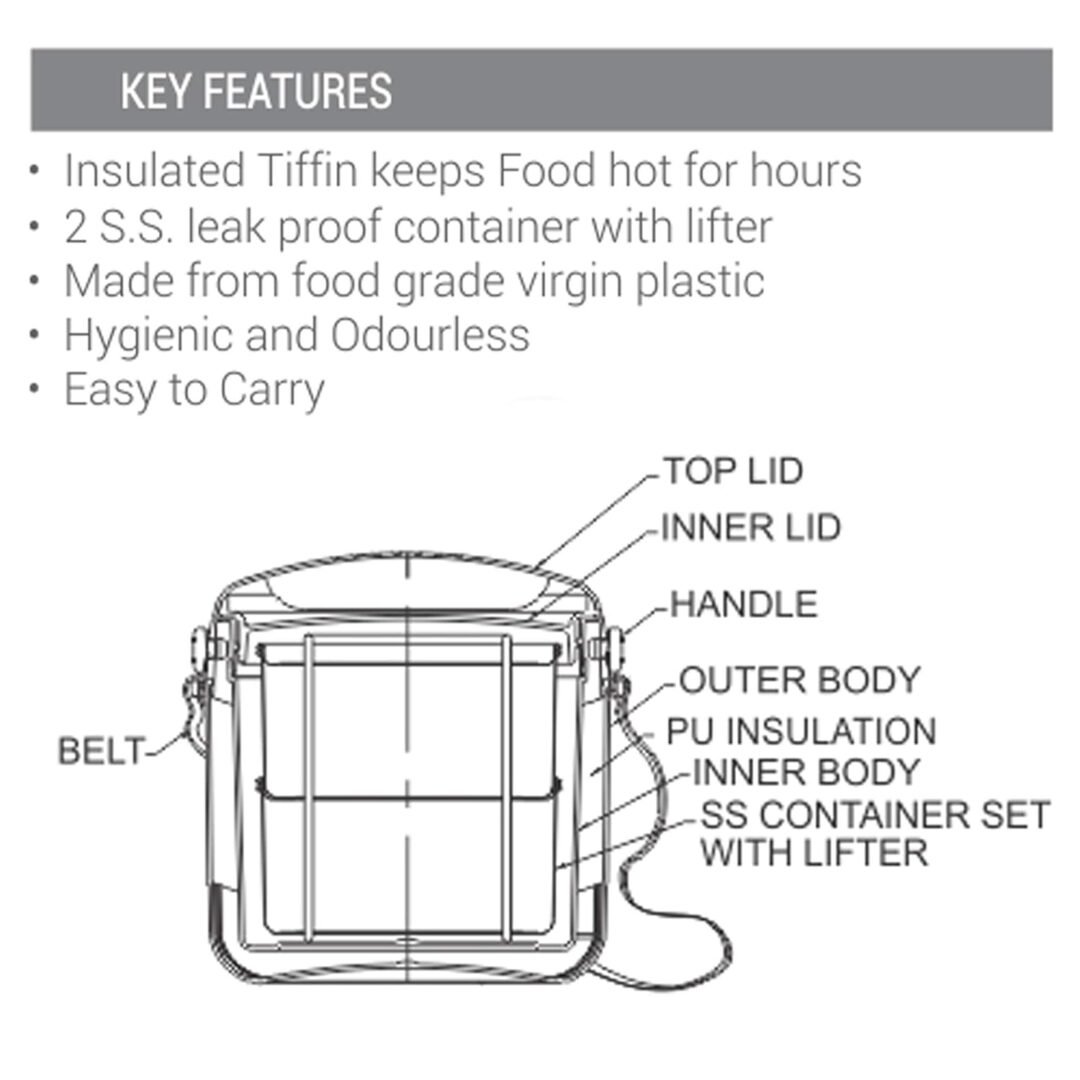 MILTON Econa deluxe 2 Containers Lunch Box