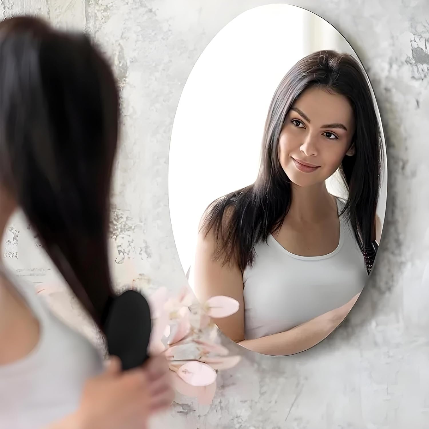 Oval Shape Mirror Sticker