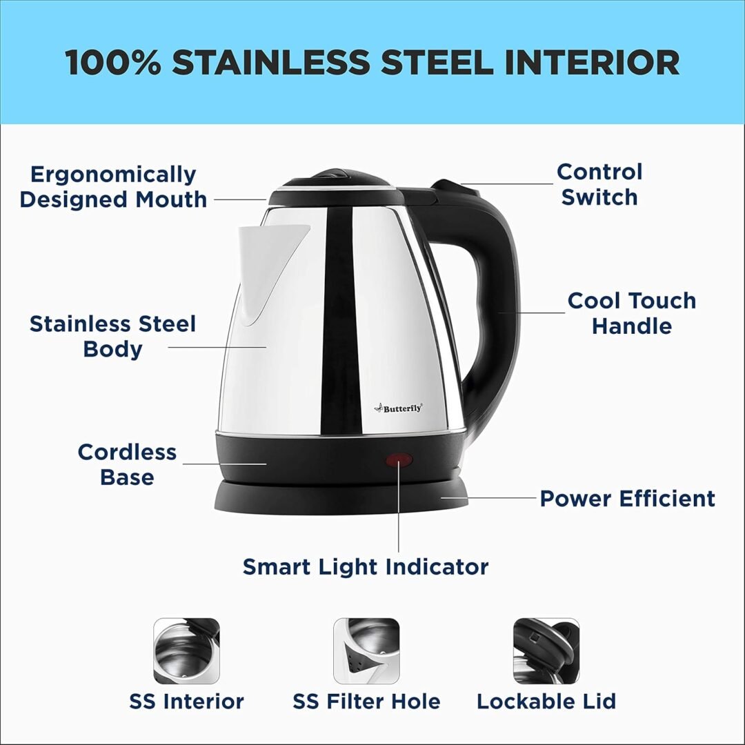 Butterfly EKN 1.5 Litre Stainless Steel Electric Kettle